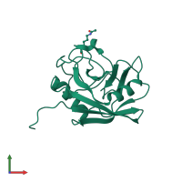 Monomeric assembly 1 of PDB entry 2x25 coloured by chemically distinct molecules, front view.