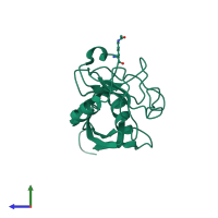 PDB entry 2x25 coloured by chain, side view.