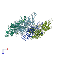 PDB entry 2x2z coloured by chain, top view.
