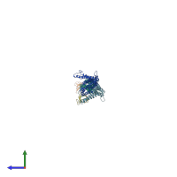 PDB entry 2x3x coloured by chain, side view.