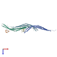 PDB entry 2x3x coloured by chain, top view.