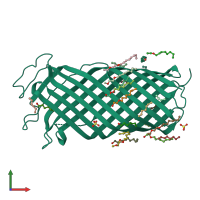 PDB entry 2x55 coloured by chain, front view.