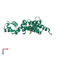 PDB entry 2x6o coloured by chain, top view.