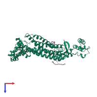 PDB entry 2x75 coloured by chain, top view.