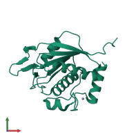 PDB entry 2x7m coloured by chain, front view.
