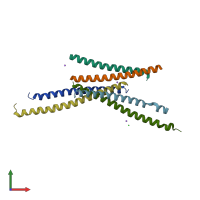 PDB entry 2x7r coloured by chain, front view.