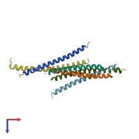 PDB entry 2x7r coloured by chain, top view.
