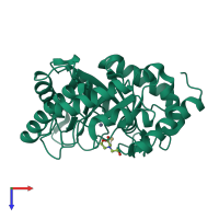 PDB entry 2x7w coloured by chain, top view.