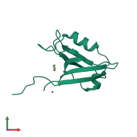 PDB entry 2x7z coloured by chain, front view.