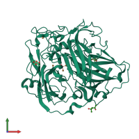 PDB entry 2x88 coloured by chain, front view.