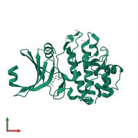 Serine/threonine-protein kinase Chk1 in PDB entry 2x8i, assembly 1, front view.