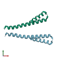 PDB entry 2x9c coloured by chain, front view.