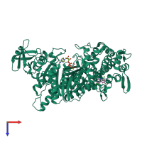 PDB entry 2x9h coloured by chain, top view.