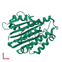 PDB entry 2x9o coloured by chain, front view.