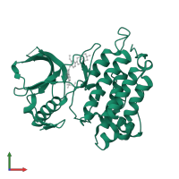 ALK tyrosine kinase receptor in PDB entry 2xb7, assembly 1, front view.