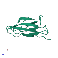 PDB entry 2xbd coloured by chain, top view.