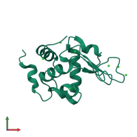 PDB entry 2xbs coloured by chain, front view.