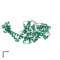 PDB entry 2xco coloured by chain, top view.