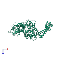 PDB entry 2xcq coloured by chain, top view.