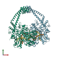 PDB entry 2xcs coloured by chain, front view.