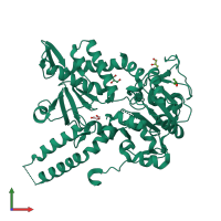 PDB entry 2xcx coloured by chain, front view.