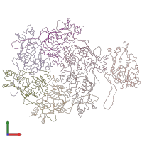PDB entry 2xd8 coloured by chain, front view.