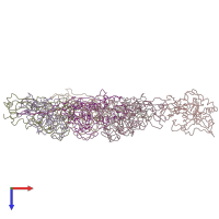 PDB entry 2xd8 coloured by chain, top view.