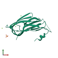 PDB entry 2xdh coloured by chain, front view.
