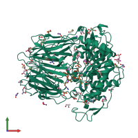 PDB entry 2xe4 coloured by chain, front view.