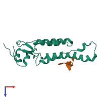 PDB entry 2xea coloured by chain, top view.