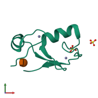 PDB entry 2xeu coloured by chain, front view.