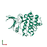 Serine/threonine-protein kinase Chk1 in PDB entry 2xez, assembly 1, front view.