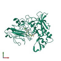 PDB entry 2xfi coloured by chain, front view.