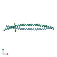 PDB entry 2xg7 coloured by chain, front view.