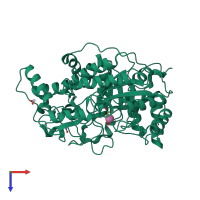 PDB entry 2xg9 coloured by chain, top view.