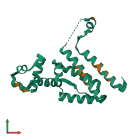 PDB entry 2xgc coloured by chain, front view.