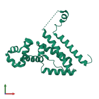 PDB entry 2xgd coloured by chain, front view.