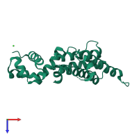 PDB entry 2xgd coloured by chain, top view.