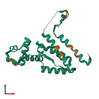 PDB entry 2xge coloured by chain, front view.
