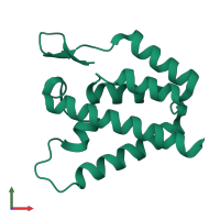 PDB entry 2xgv coloured by chain, front view.