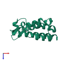 PDB entry 2xgv coloured by chain, top view.