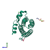 PDB entry 2xgw coloured by chain, side view.