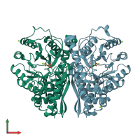 PDB entry 2xh7 coloured by chain, front view.