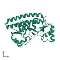 PDB entry 2xh8 coloured by chain, front view.