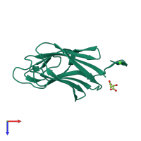 PDB entry 2xhh coloured by chain, top view.