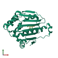 PDB entry 2xht coloured by chain, front view.