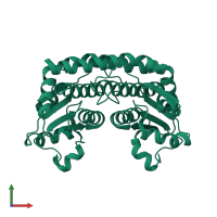 Arabinose 5-phosphate isomerase KdsD in PDB entry 2xhz, assembly 2, front view.