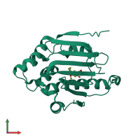 PDB entry 2xjg coloured by chain, front view.