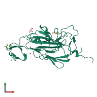 PDB entry 2xjq coloured by chain, front view.