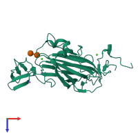 PDB entry 2xjs coloured by chain, top view.